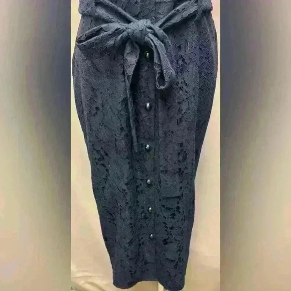 Banana Republic Navy Lace Belted Shirt Dress Size 4 - Picture 7 of 11